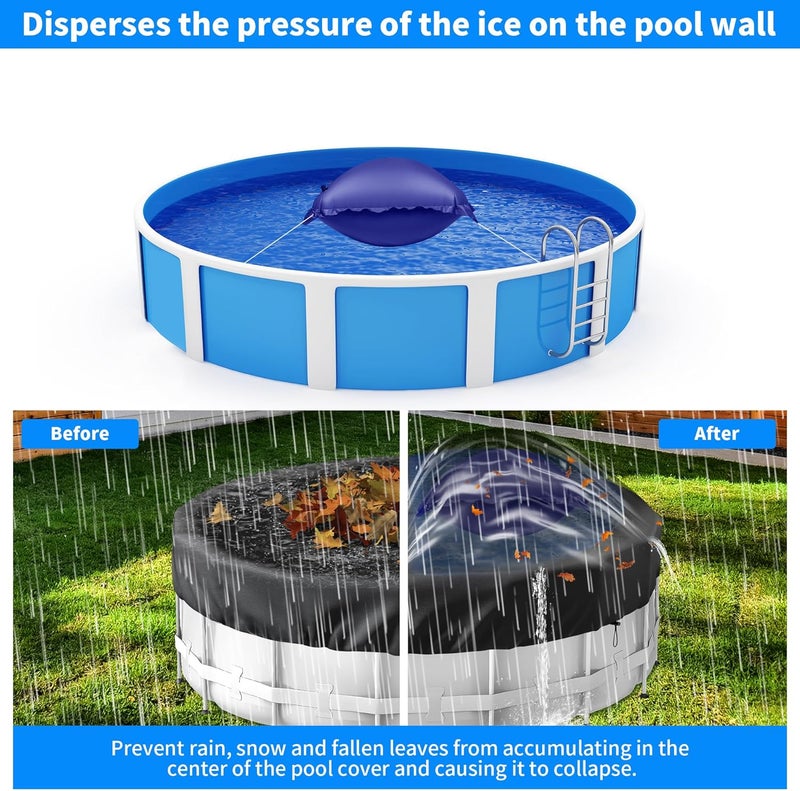CACSPS 3 Pack Pool Pillow for for Above Ground Pools, 4x4 Ft Pool Air Pillow for Closing Winter Pool Winterizing Kit for Ground Pool, 0.5mm PVC Material, 2X 16.5Ft Rope (Blue) - Image 3